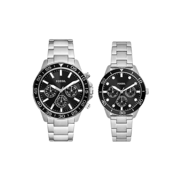 Set Relojes Fossil Plateados BQ2753SET