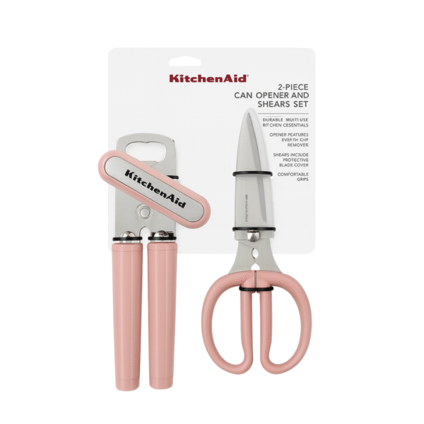 Set de Abridor de Latas y Tijeras Rosadas Kitchenaid