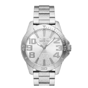 Reloj Invicta plateado con diseño elegante y resistente, ideal para ocasiones formales y casuales.