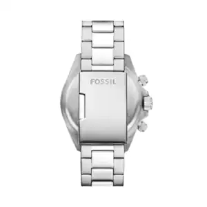 Reloj Fossil de acero inoxidable con correa metálica y cronógrafo.