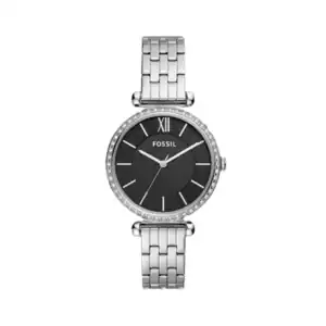 Reloj Fossil BQ3496 con esfera negra y pulsera de acero inoxidable, ideal para un estilo sofisticado.