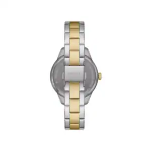 Reloj Fossil de mujer con pulsera bicolor de acero inoxidable en plata y oro.