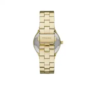 Reloj Fossil dorado para mujer con pulsera de acero inoxidable. Diseño elegante y moderno, ideal par.