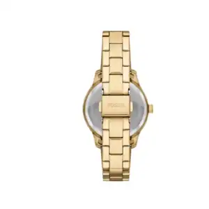 Reloj Fossil dorado para mujer con pulsera de acero inoxidable y diseño clásico.