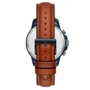 Reloj de pulsera con correa de cuero marrón Reloj de pulsera con correa de cuero marrón y caja metálica, ideal para estilo casual y elegante.