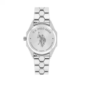 Reloj de pulsera de acero inoxidable con logo de Polo U.S., diseño elegante y resistente para hombre.