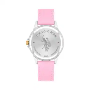 U.S. Polo Assn. Reloj con correa rosa Reloj de pulsera U.S. Polo Assn. con correa rosa y esfera de acero inoxidable, ideal para un estilo.